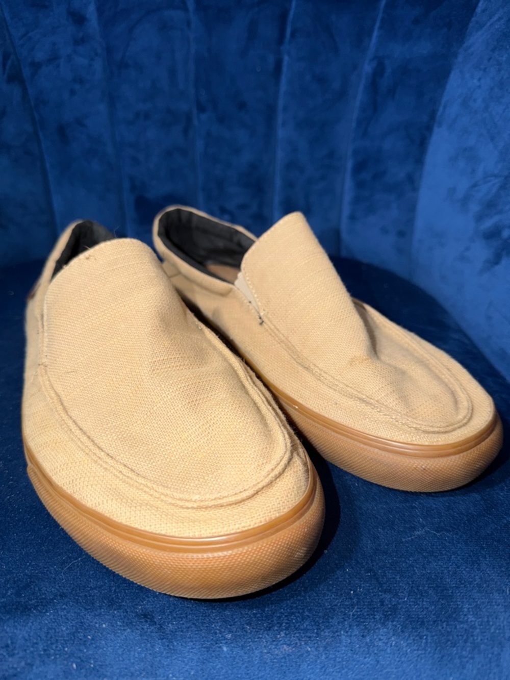 Vans Mens Slip-On Canvas Shoes in Tan UltraCush Size 10 W11.5